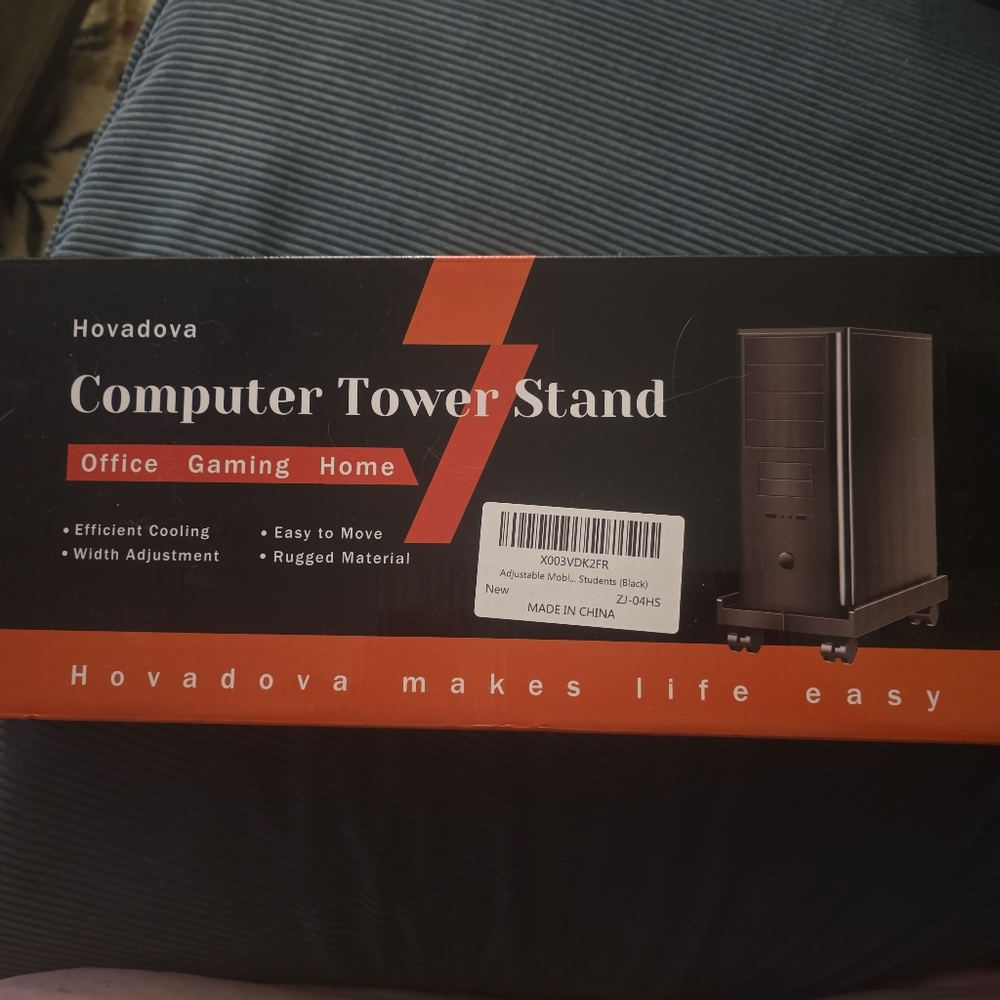 Hovadova Adjustable Rolling Computer Tower Stand, Fits Most PC